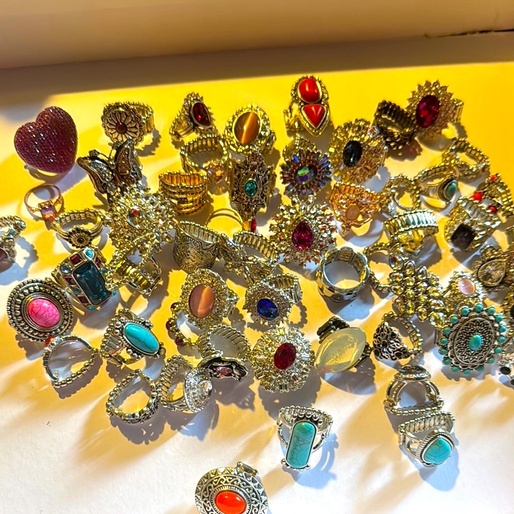 Elegant Silver and Turquoise Rings